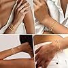 adoyi Gold Bracelets for Women, 14K Gold Plated Stackable Bracelet Stack Set Adjustable Charm Paperclip Chain Cuban Link Layered Waterproof Jewelry Sets Gifts for Womens 6.8 Inch #2