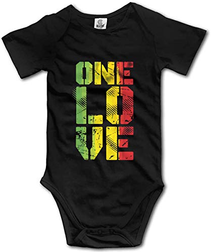 Grungy One Love Rasta Baby Climbing Bodysuit Short Sleeve Onesie Unisex