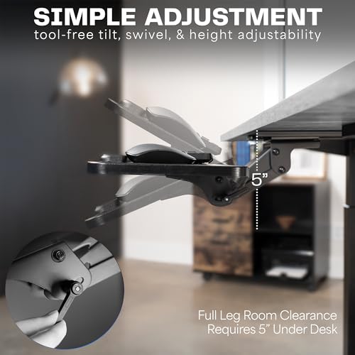 Vivo FBA_MOUNT-KB03B Adjustable Computer Keyboard & Mouse Platform Tray Ergonomic Under Table Desk Mount Drawer Underdesk Shelf thumb #5