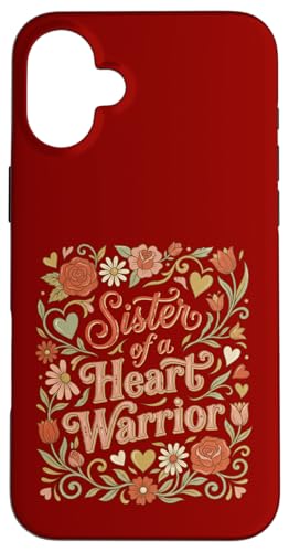 �n�[�g�E�H���A�[�̎o�� CHD Awareness Go Red Flowers �X�}�z�P�[�X iPhone 16 Plus �p