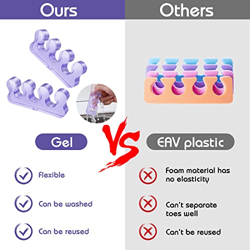image for Sibba Toe Separators for Nail Polish, Silicone Toe Separator, Straight