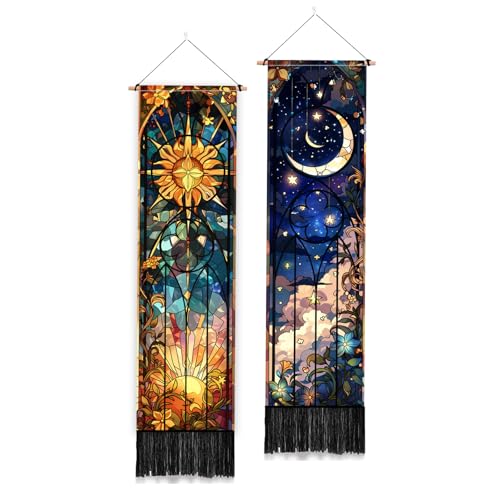 Tapisserie verticale soleil et lune idée cadeau de pendaison de crémaillère