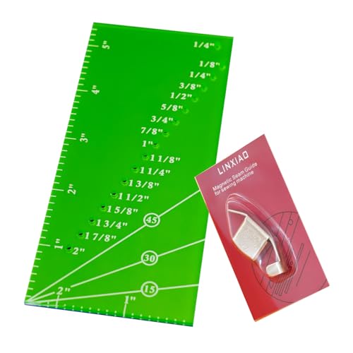 Seam Guide Ruler and Magnetic Seam Guide for Sewing Machine,Includes