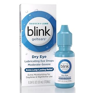 BLINK GelTears Eye Drops for Dry Eyes, Moisturizing & Soothing for Moderate to Severe Dry Eyes, Instantly Soothes, Moisturizes & Provides Long-Lasting Hydration for Day & Night Relief, 0.34 Fl Oz