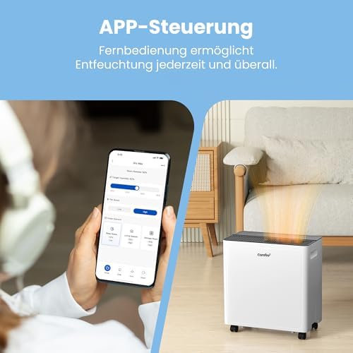 Bild 2 - COMFEE CDDAE-30DEN7-QA3 Luftentfeuchter 30L/Tag für bis zu 73㎡, 3-Liter-Tank, drehbare Räder, Trocknungsmodus, Geräuschreduzierung, Automatische Abtauung