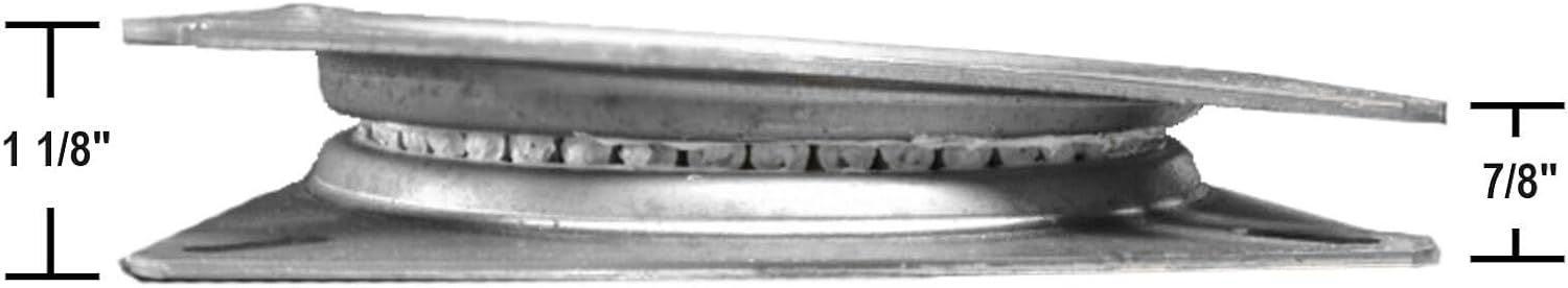 #63ST - Bar Stool Swivel Plate Replacement - 6.75 Inch Square - Pitched/Angled/Tilt - 360 Degree Rotation - Heavy Duty 500 lbs Weight Limit - Made in the USA.