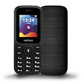 MP myPhone Fusion Tastentelefon, große beleuchtete Tasten, Farbdisplay 1,77', Akku 600 mAh, Fackel, Radio, Dual-Sim, bluetooth, Mobiltelefon für Senioren, Schwarz, tastenhandy, seniorentelefon