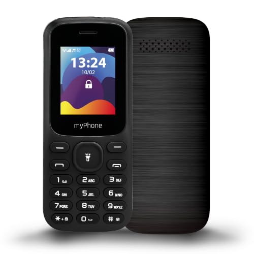 MP myPhone Fusion Téléphone de Touches Grand Bouton écran Couleur 1,77" Batterie 600mAh Torche Radio Double SIM Bluetooth téléphone Portable Seniors Touches éclairées Noir Téléphone Portable Seniors