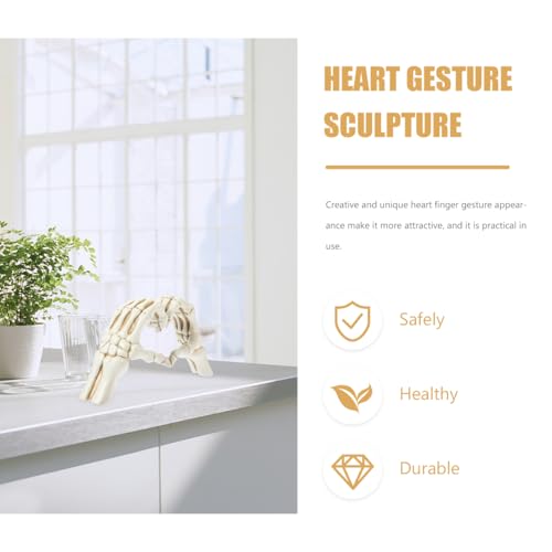 Estatua Decorativa Mano Esqueleto en Forma de Corazón miniatura 2