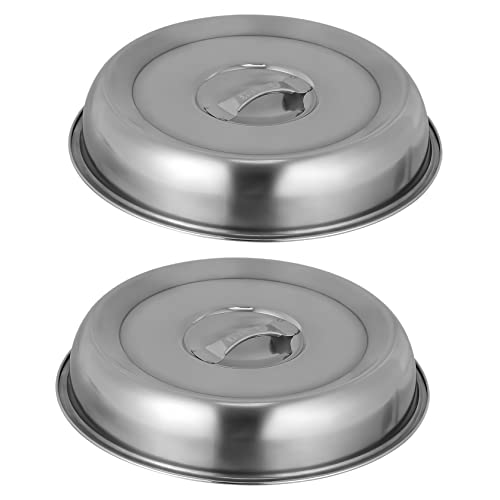 GALPADA Cubierta Para Alimentos Redonda 20 Cm De Acero Inoxidable, Campana Protectora Resistente Para Carne y Verduras, Apta Para Barbacoas y Picnics, Pack De 2 Unidades