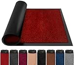 BLADO Door Mats Indoor Outdoor Heavy Duty Dirt Trapper - Non Slip Washable Door Mat with Rubber Backing Super Absorbent Floor Mat for Home, Offices (60cm x 90cm, Red)