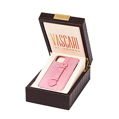 Housse cuir Vascari iPhone 11 Pro Max rose cadeau fait main