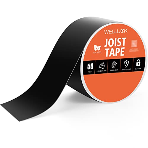 Welluck Joist Tape For Decking, 4" X 50' Butyl Deck Joist Tape, Waterproof Butyl Joist Flashing Tape For Joists And Beams - 1 Roll #TOP15