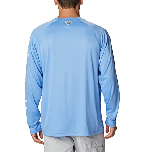 Columbia Camiseta masculina PFG Terminal Tackle de manga comprida, boné branco/logotipo branco, XGG