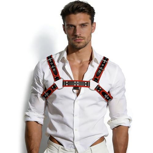 Arnés de hombro para hombre ajustable, disfraz de piel sintética para Halloween