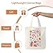Likjad Colorful Beach Seashell Tote Bag for Women, Preppy Coastal Cowgirl Canvas Tote Bags, Trendy Pink Marine Life Summer Aesthetic Reusable Grocery Shopping Bags