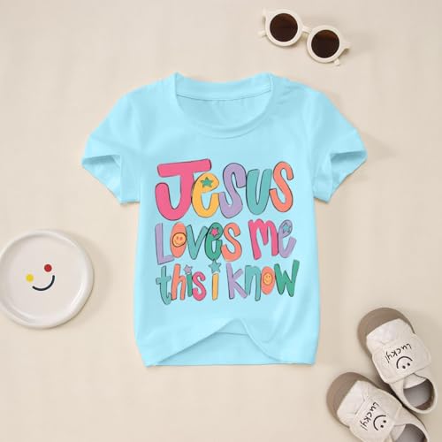 Image of BINTEHGS Jesus Shirts for Kids Christian Graphic Tees for Girls Religious God Tshirts Inspirational Bible Verse Cute T-Shirts
