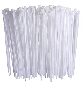 AASONS Pack Of 100pcs White Cable Zip Ties Heavy Duty, Premium Plastic Wire Ties With High Tensile Strength, Self-Locking, Nylon Tie Wraps, UV Resistant For Indoor And Outdoor Use (100mm x 2.5mm)