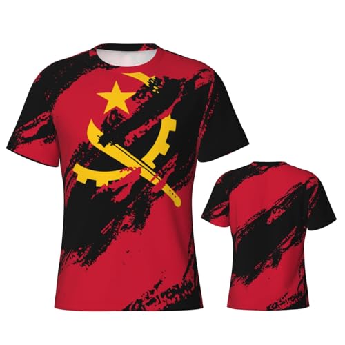 T-shirt drapeau Angola homme et femme manches courtes classique gym