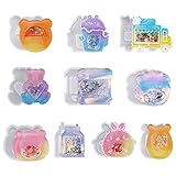 LUXWIN 10PCS/Set Kawaii Resin Shaker Molds Animal Keychain Molds Resin Molds for Epoxy, Bear, Chick,Sheep, Beer Mug Shape Molds for Pendant