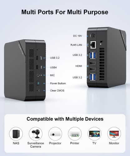 Alliwava Um690 Mini Pc Amd Ryzen 9 6900Hx(8C/16T) Windows 11 Pro Mini Computer 32Gb Ram Ddr5-4800 512Gb Pcie4.0 Ssd Mini Desktop Pc With 2X Hdmi & 1X Usb4 Ports, Small Pc Support Wi-Fi 6,Bluetooth 5.2 #TOP3