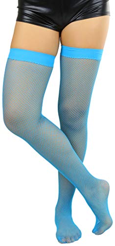 Image of ToBeInStyle Women's Fine Classic Fishnet Thigh High Stretch Nylon Novelty Stockings