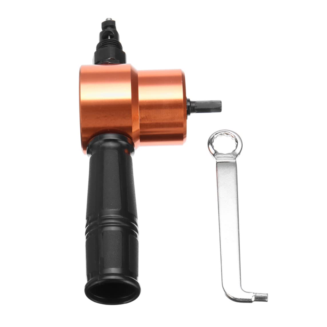 Power Drill Nibbler, Double Head Metal, Orange, Wrench Included Tool