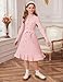 GRACE KARIN Girls Dresses Size 10-12 Pink Long Sleeve Fall Winter Sweater Casual Holiday Ruffle Fashion Party School Dress