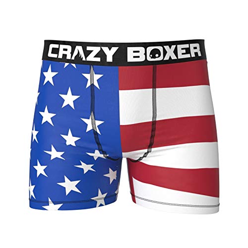 Crazy Boxers Men s American Flag Boxer Briefs - S