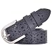Talleffort Women's Hollow Flower Genuine Cowhide Leather Belts (Black 1)