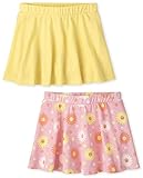 The Children's Place Baby Toddler Girls Print Skort 2-Pack, Gum Drop, 12-18 Months