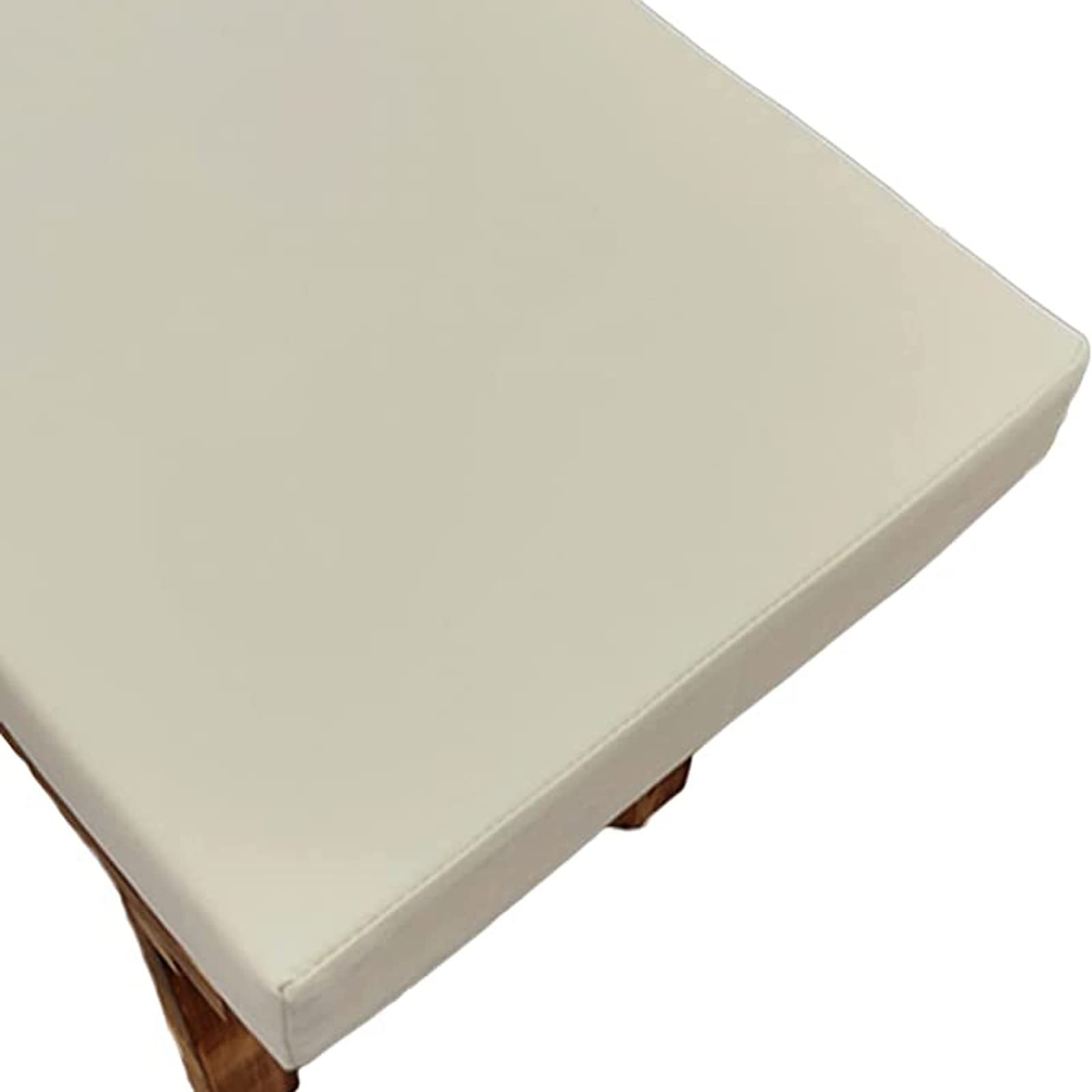 Cuscino impermeabile per panca da esterno a 3 posti, con copertura antiscivolo rimovibile, per panca da giardino, patio, divano, altalena, 150 x 35 cm, bianco sporco