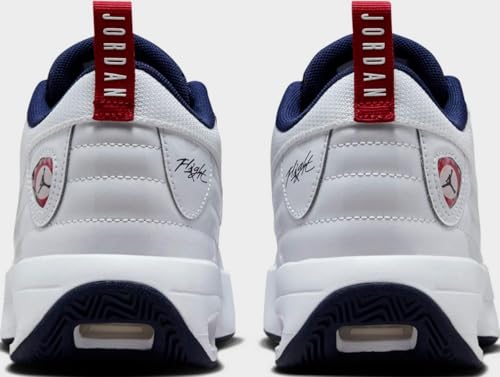 Jordan Max Aura 6 Big Kids' Shoes (FQ8297-100, White/Varsity Red/Midnight Navy) Size 4.54
