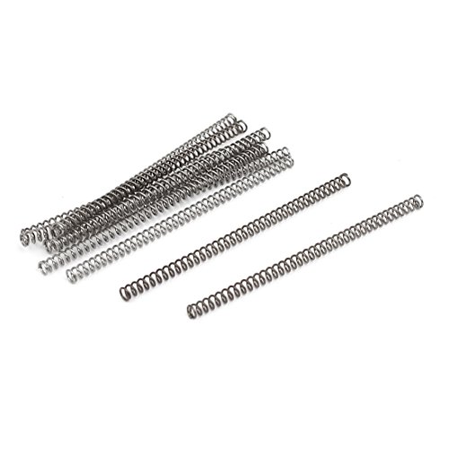 uxcell Compression Spring,304 Stainless Steel,2mm OD,0.3mm Wire Size,40mm Free Length,Silver Tone,10Pcs