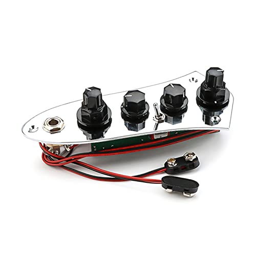 DIIOOMIEEU Full Loaded Guitar Control Plate 4 Way Prewired Loaded Control Plate with Wiring Harness for Jazzes Bass Parts