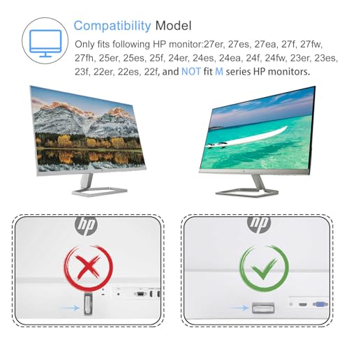 Adaptateur VESA pour écran HP 27er 25es 24f - Kit de fixation rapide noir x2 - 5