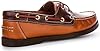 JUSTINREESS Bay Men's Exposed Stitch Deck Boat Leather Shoes (Tan Brown, UK 9) #2