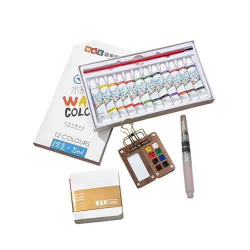 12 / 24Color Watercolor Paint Set, Tobios Kit With Colours, Tobios Set, 2026 New Travel Portable Wooden Paint Palette For Painters, Artists, Students