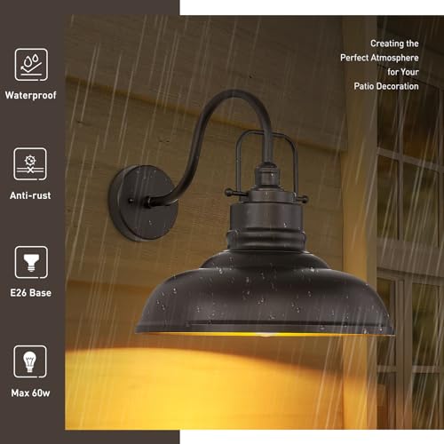 Image of zeyu 18 Inch Barn Light, Farmhouse Outdoor Sconces Wall Lighting, Outdoor Barn Light for Garden Garage, Oil Rubbed Bronze Finish, 016-1BL ORB