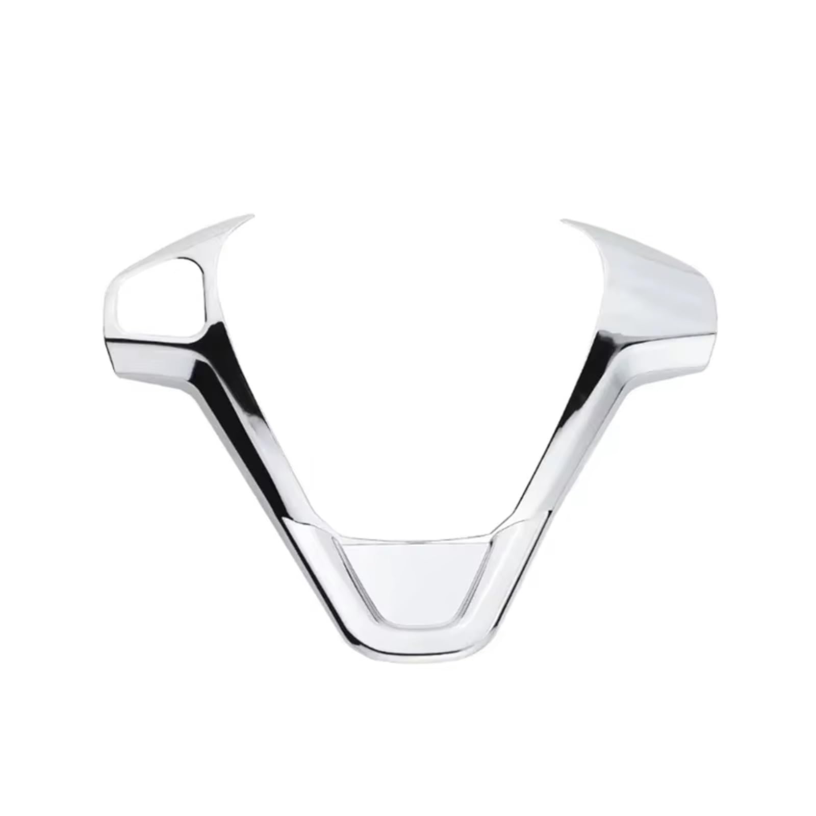 Trim Sticker Accessories Car Steering Wheel Panel Decoration Cover Trim Stickers for Fiesta MK7 2009-2017 for Ecosport 2012-2017 Car Interior Decoration(1hole Glossy Silver)