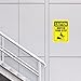 CVANU Caution Watch Your Step Warning Safety Self-Adhesive Waterproof PVC Vinyl Sign Sticker Size (7inchX10inch)_Pack of 5