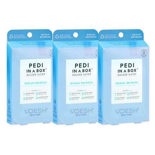 Image of VOESH Pedi in a Box 4 Step, Pedicure Set, At-Home Pedicure, DIY Pedi, Foot Treatment, Pedicure Supplies, Foot Scrub, Foot Spa, Foot Care, Foot Therapy