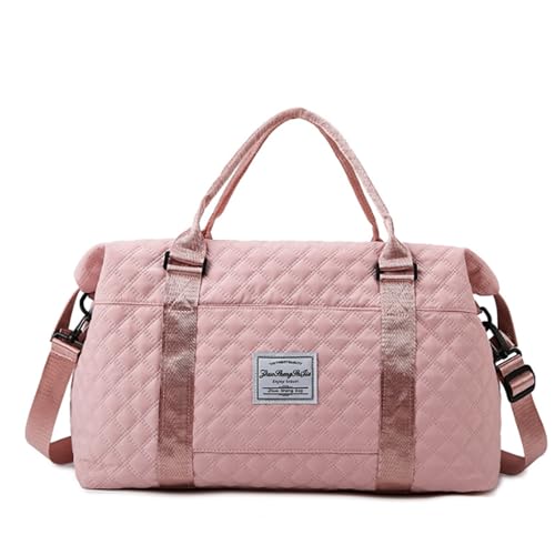 Keoferlo Pink Gym Bag Carry On Travel Duffel Sports Tote Traveling Weekend Overnight Bag for Women Girl