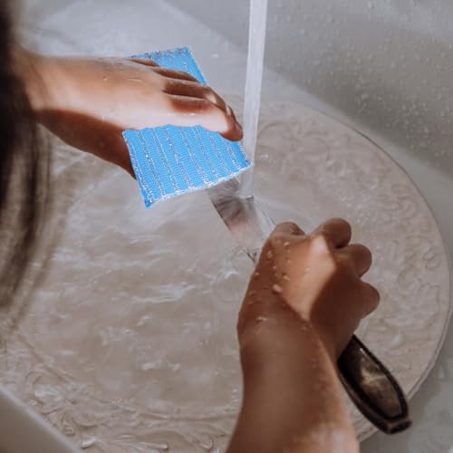 Image of Non-Stick Kitchen Cleaning Sponge Cloth Thick Multi-Purpose Dish Washing Pad for Cookware Sink Bathroom Household 3.35X3.35 Inches