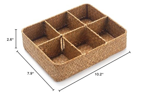 YANGQIHOME Seagrass Divided Basket Organizer