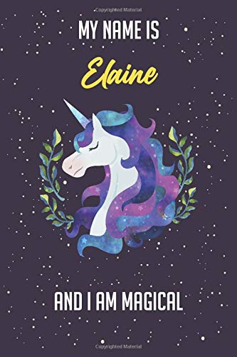 Elaine unicorn lover Notebook gift: Lined Notebook / Journal Gift, 120 Pages, 6x9, Soft Cover, Matte Finish
