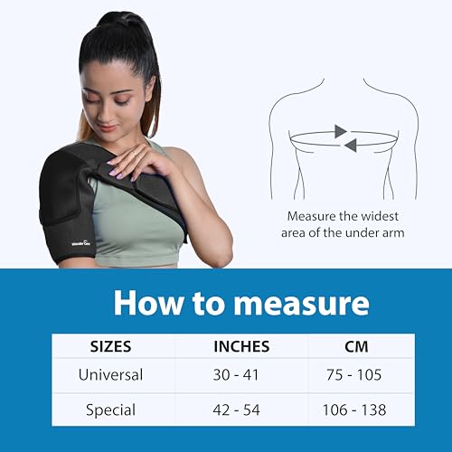 Image of Wonder Care Rotator cuff brace for shoulder pain relief Neoprene Shoulder support brace for men and women for dislocated, frozen, mouse shoulder (Universal size: 26 inch-36 inch)