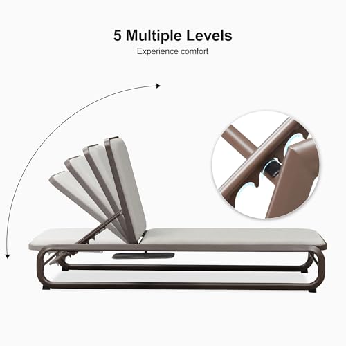 Image of PURPLE LEAF 4 Piece Outdoor Lounge Up to 350 lbs Adjustable Back Coffee