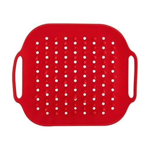 Instant Pot Accessory Official Air Fryer Silicone Tray, One Size, Red - Reusable, Non-Stick, Heat Resistant, Food-Grade Silicone, Dishwasher Safe, Ideal for Crispy Chips, Fries, Wings, Toast, and More