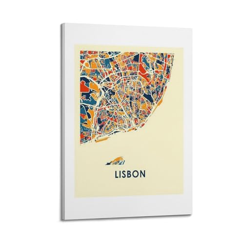 Poster Lisbonne toile 20x30cm pour salon moderne chic